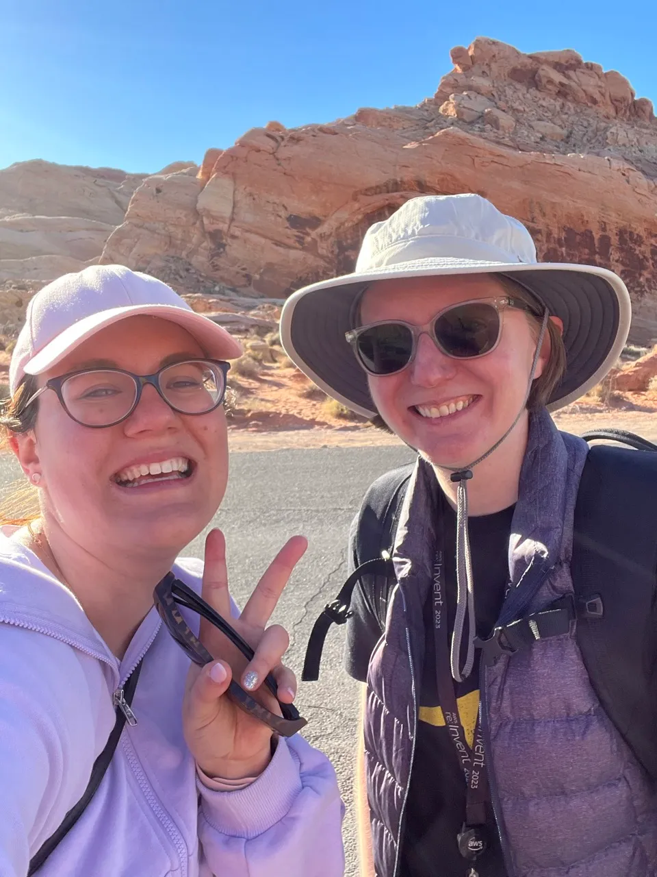 Danielle and Nora smiling